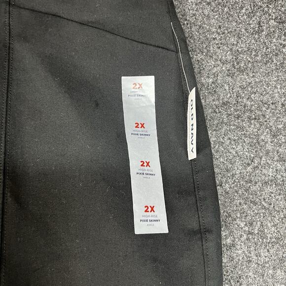 Old Navy High-Waisted Pull-On Pixie Skinny Pants Size 2X Black Ankle - Picture 3 of 7